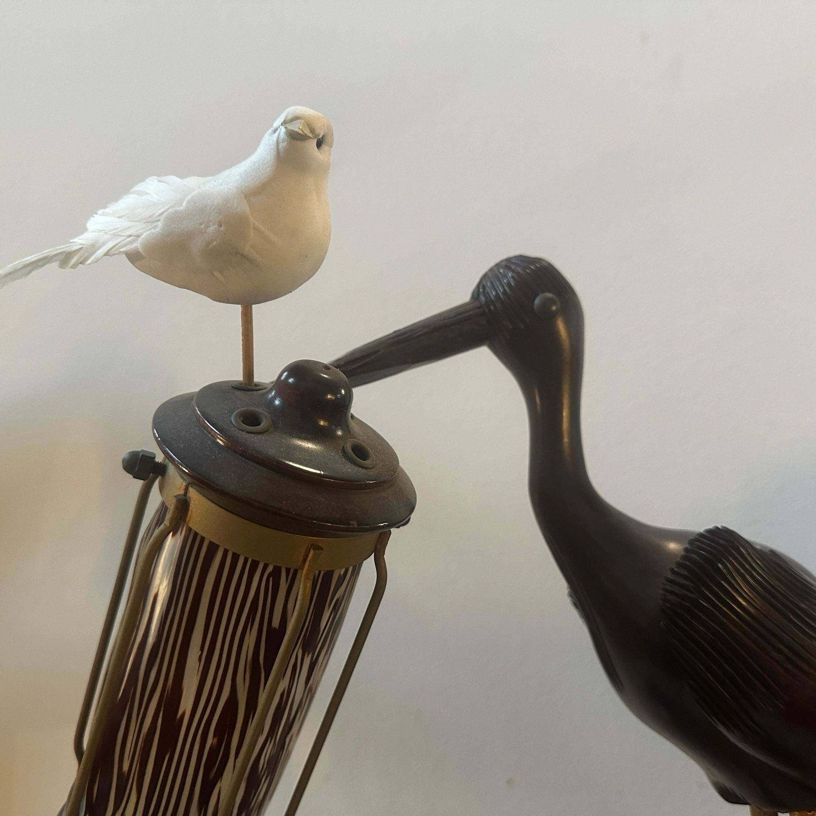 1950s Mid Century Modern Wood Table Lamp And Smoking Set By Aldo Tura For Macabo photo buy