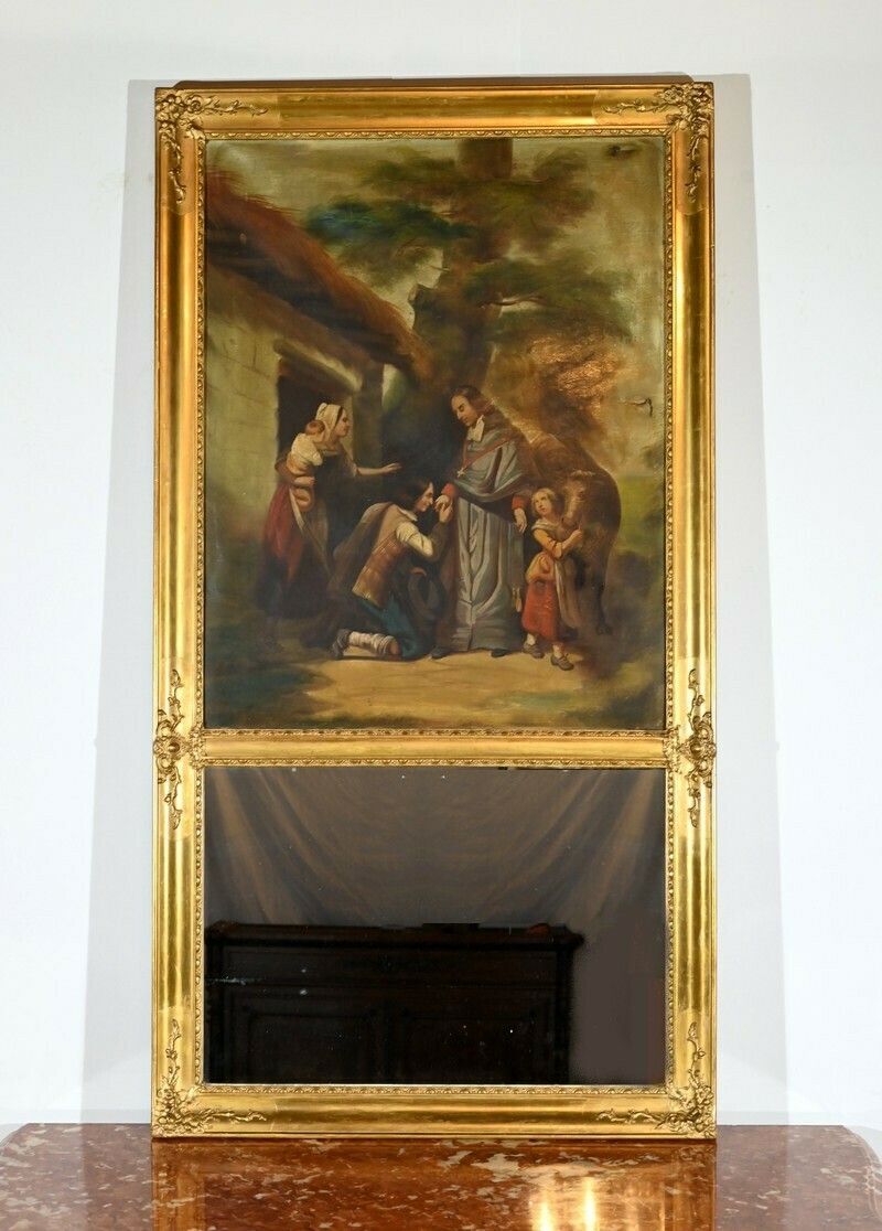 Trumeau Mirror In Golden Wood, Restoration Period – Early 19th Century