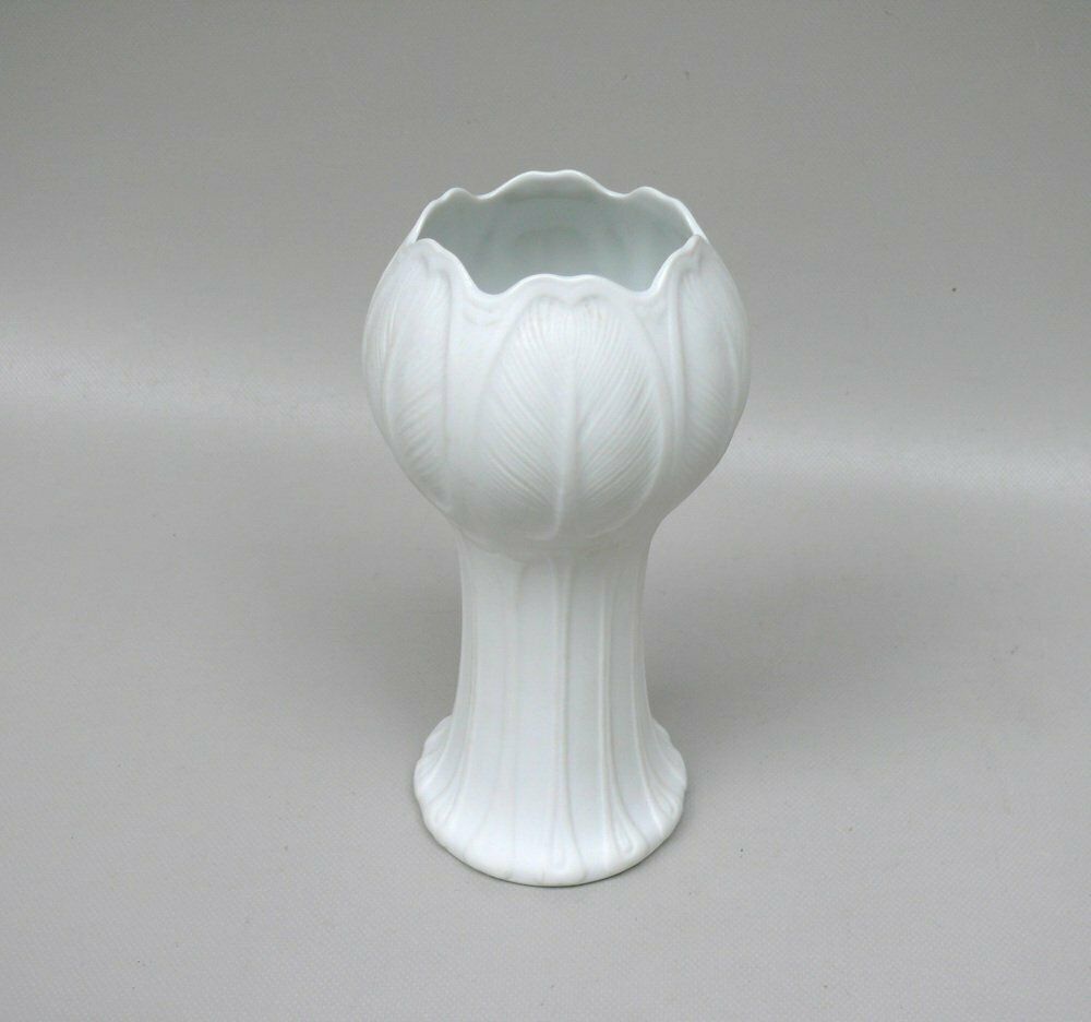 Vase In Porcelain With Art Noveau Style Elements By Hans Achtziger For Hutschenreuther, Germany, 1970s photo for sale