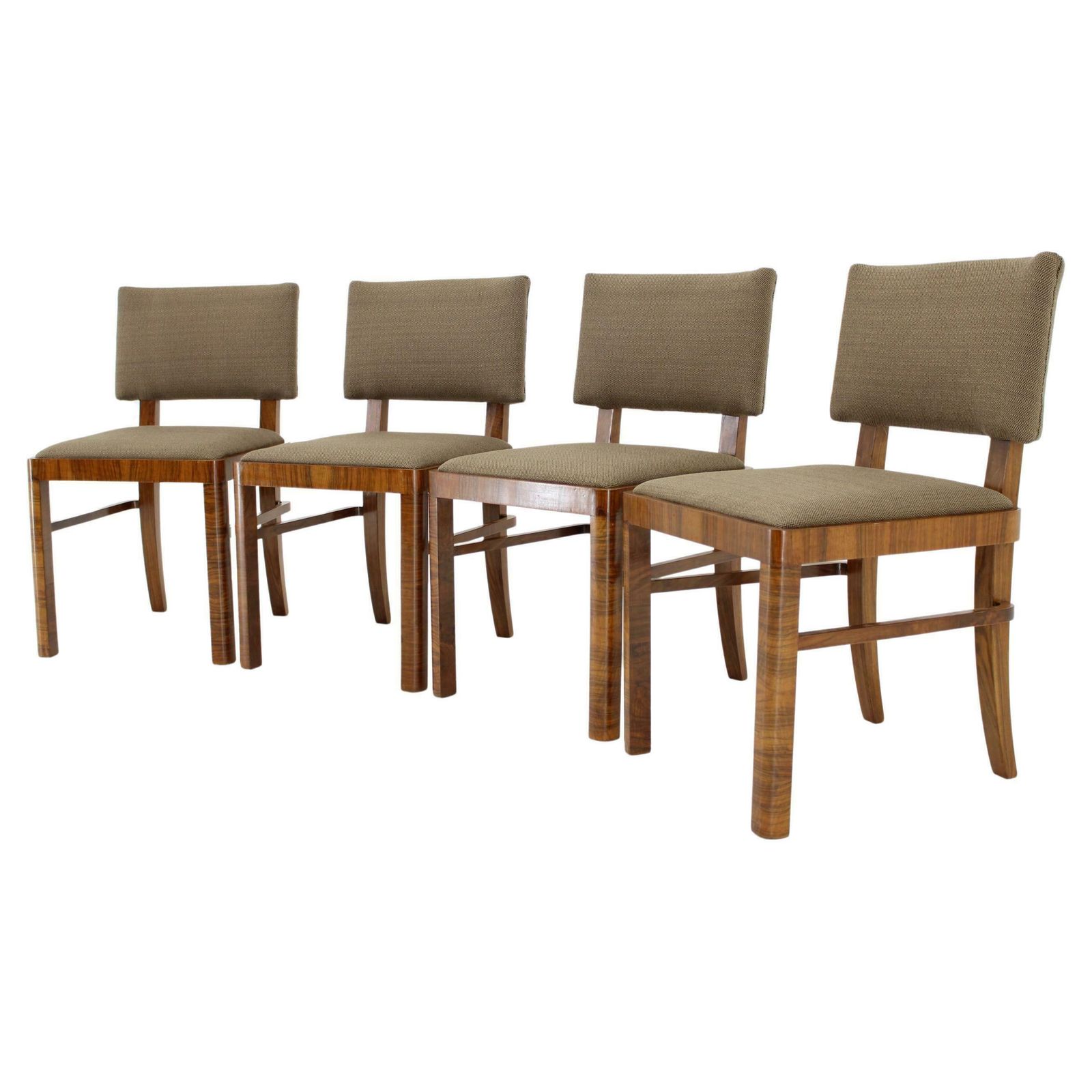 1930s Set Of Four Restored Art Deco Dininng Chairs Czechoslovakia