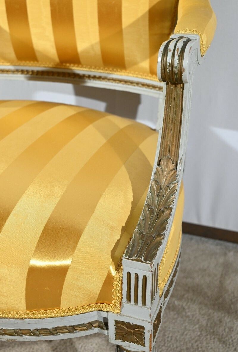 Furniture Pair Of Cabriolet Armchairs, Louis XVI Style – Late 19th Century photo