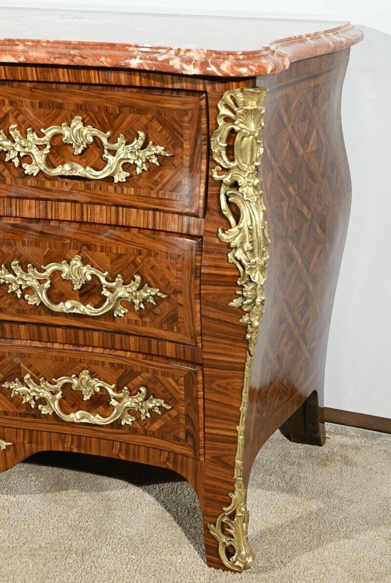 2932.17741982 Tomb Commode In Violet Wood Marquetry, Louis XIV/Louis XV Transition Style – 1st Part 20th photo
