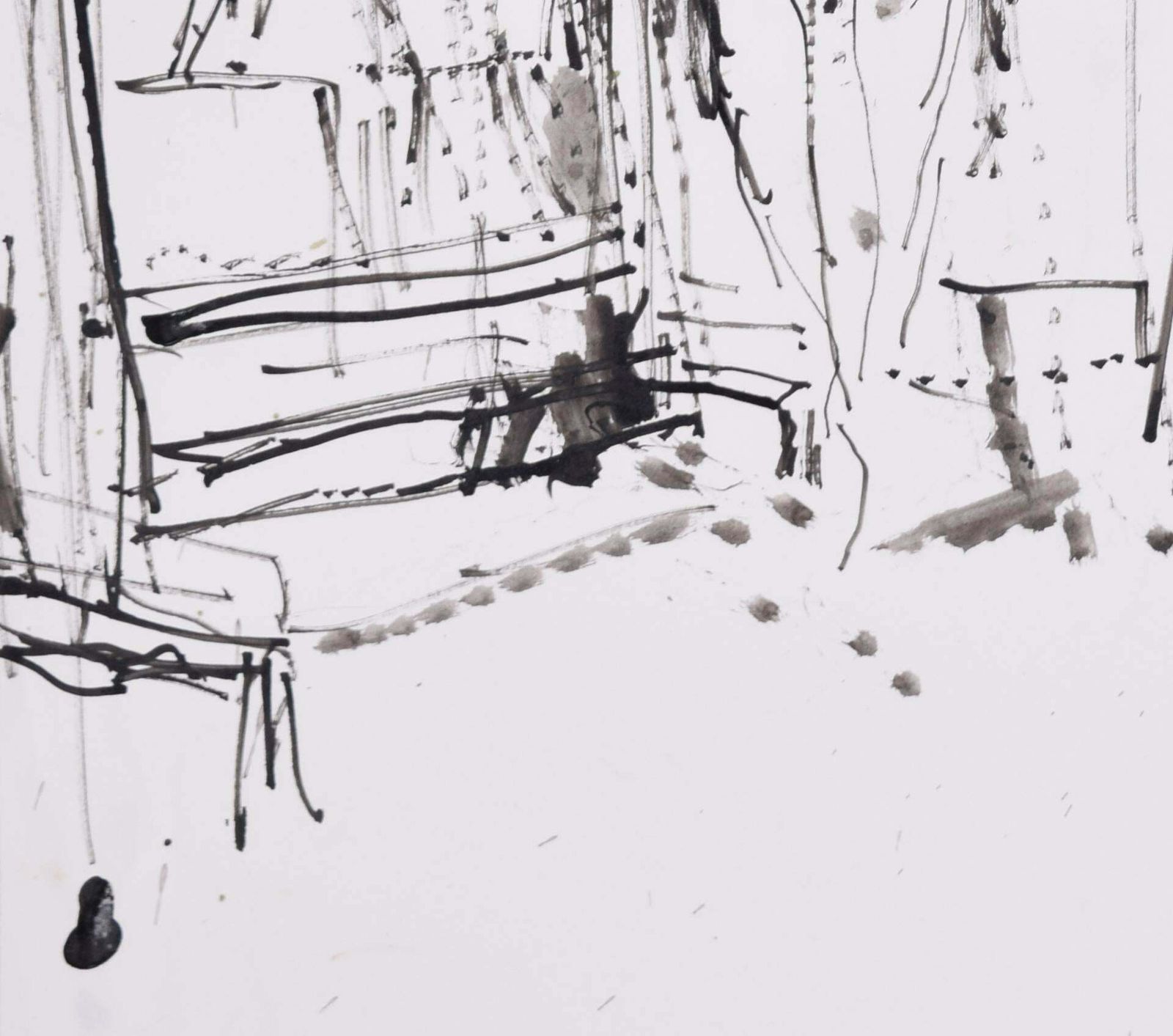 Peter Collins Arca Self Portrait In Two Mirrors With Nude Ink Drawing By Peter Collins Arca Circa 1995 photo Art