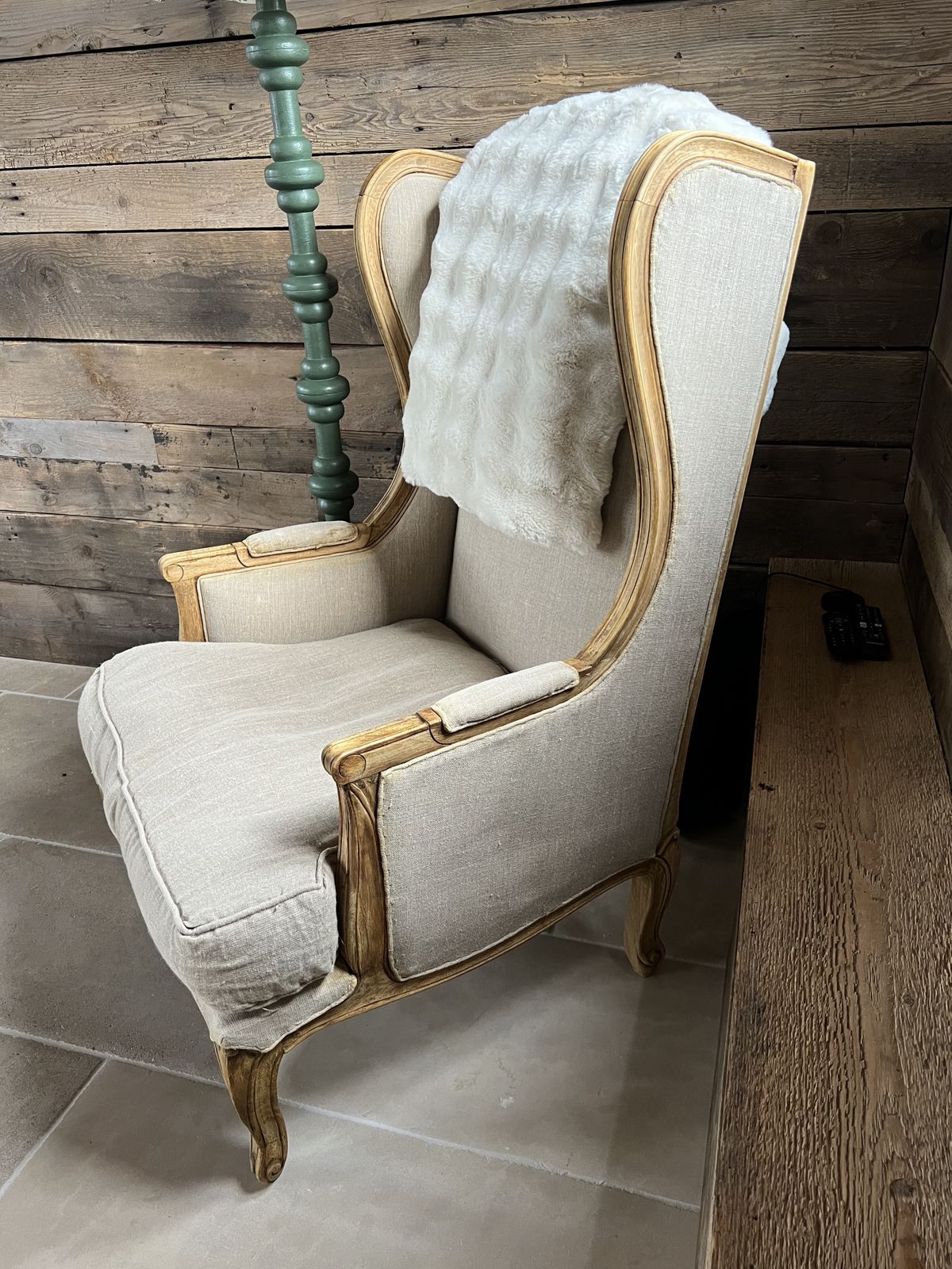 20th Century Oak Framed Bergère Wing Armchair