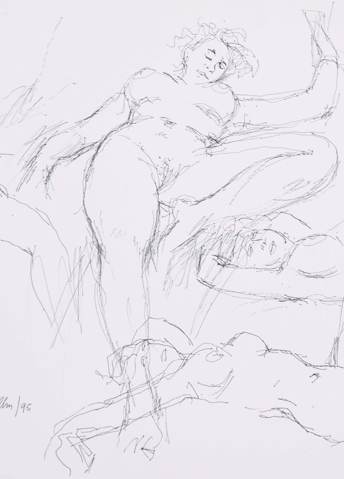 Peter Collins Arca Reclining Nude Studies Of Andrea Ink Drawing By Peter Collins Arca 1995 photo for sale