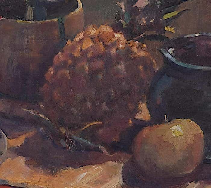 Still Life With Pineapple 20th Century Oil Painting By Angela Stones photo furniture