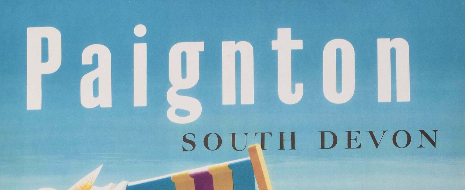 Reginald Lander Paignton, South Devon Original Vintage Tourism Poster By Reginald Lander 1956 photo furniture