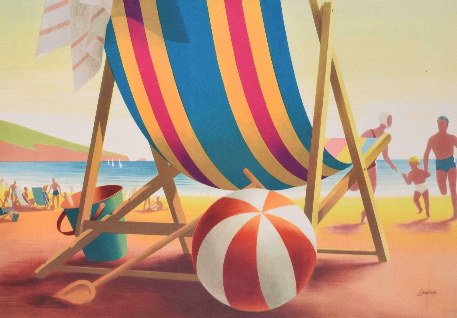 Reginald Lander Paignton, South Devon Original Vintage Tourism Poster By Reginald Lander 1956 photo 850.0