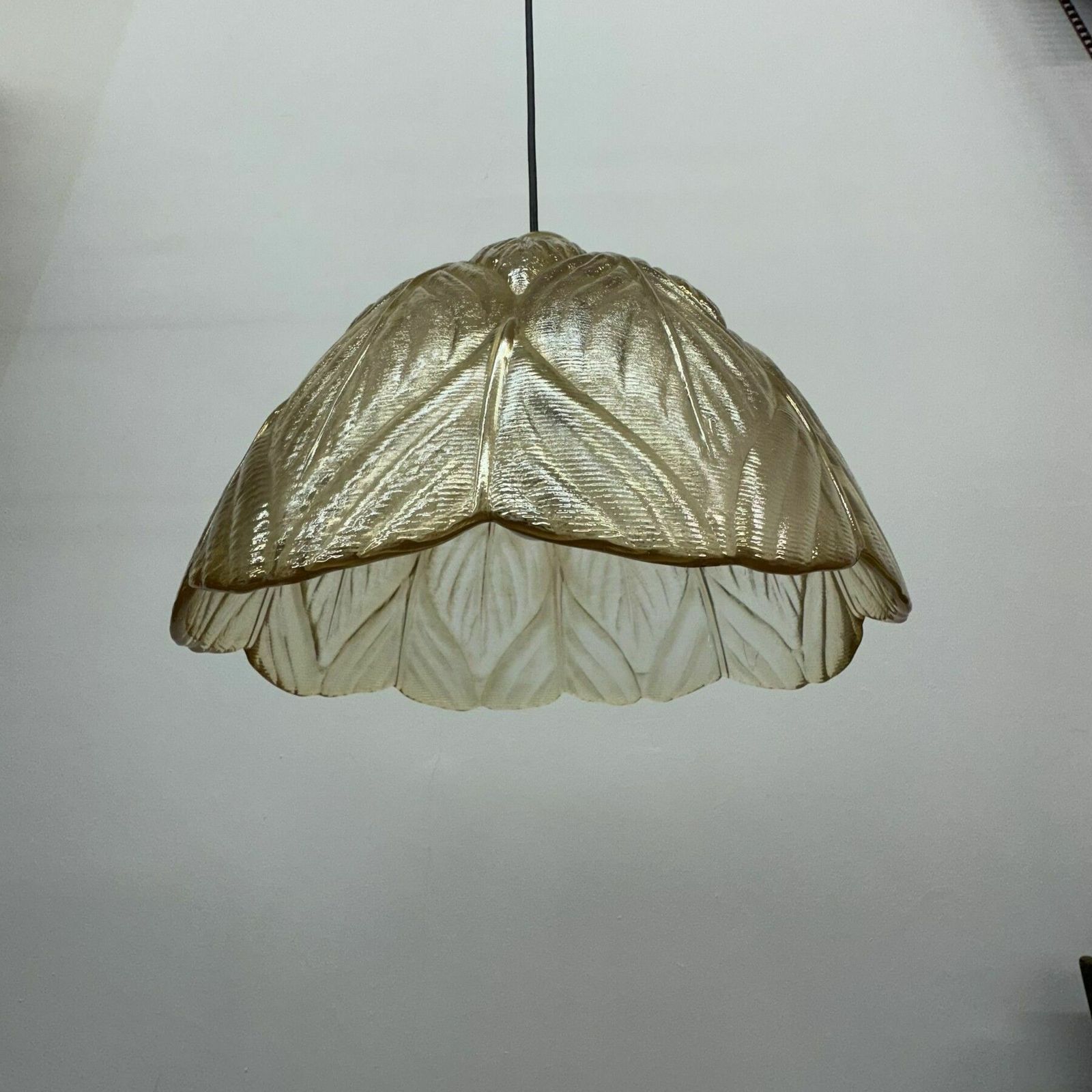 Peil & Putzer Glazen Bladlamp, Jaren 1970 photo vintage