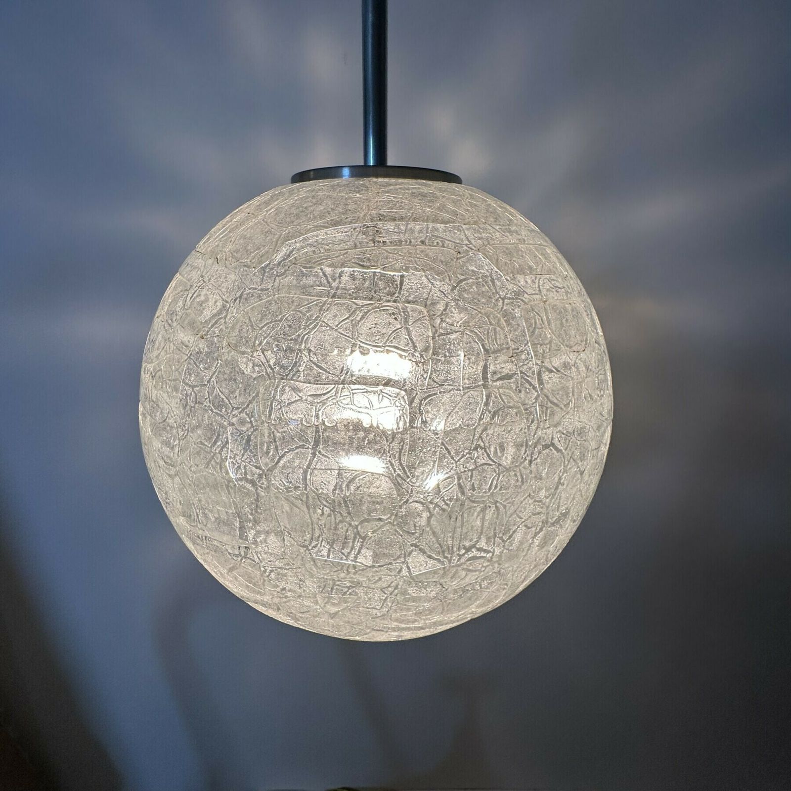 Mid Century Doria Leuchten Glass Hanging Lamp , 1970’s photo furniture