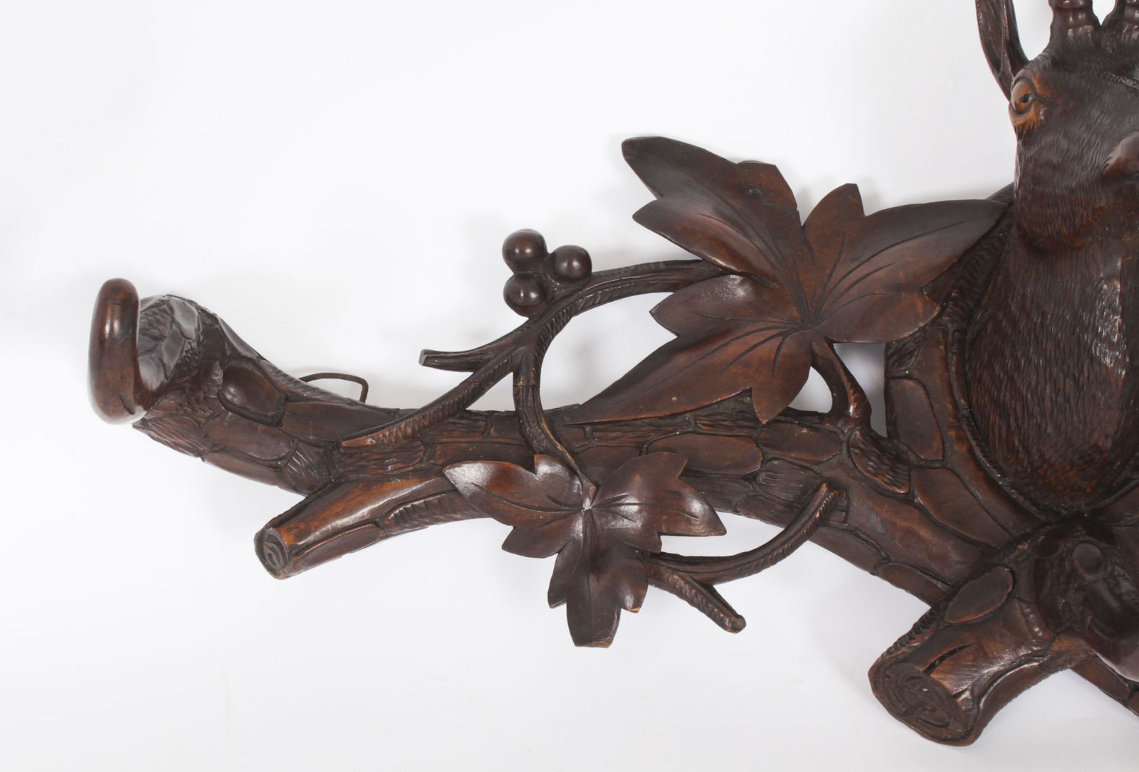 Antique Hand Carved Black Forest Chamois Goat's Head Hat & Coat Rack 19th C photo vintage