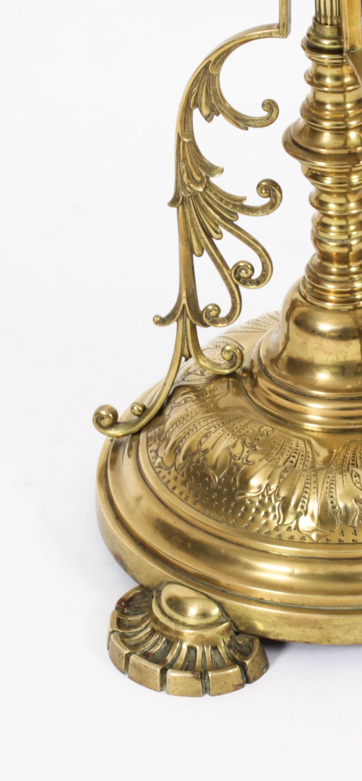 Victorian Brass Standard Lamp  19th C photo vintage