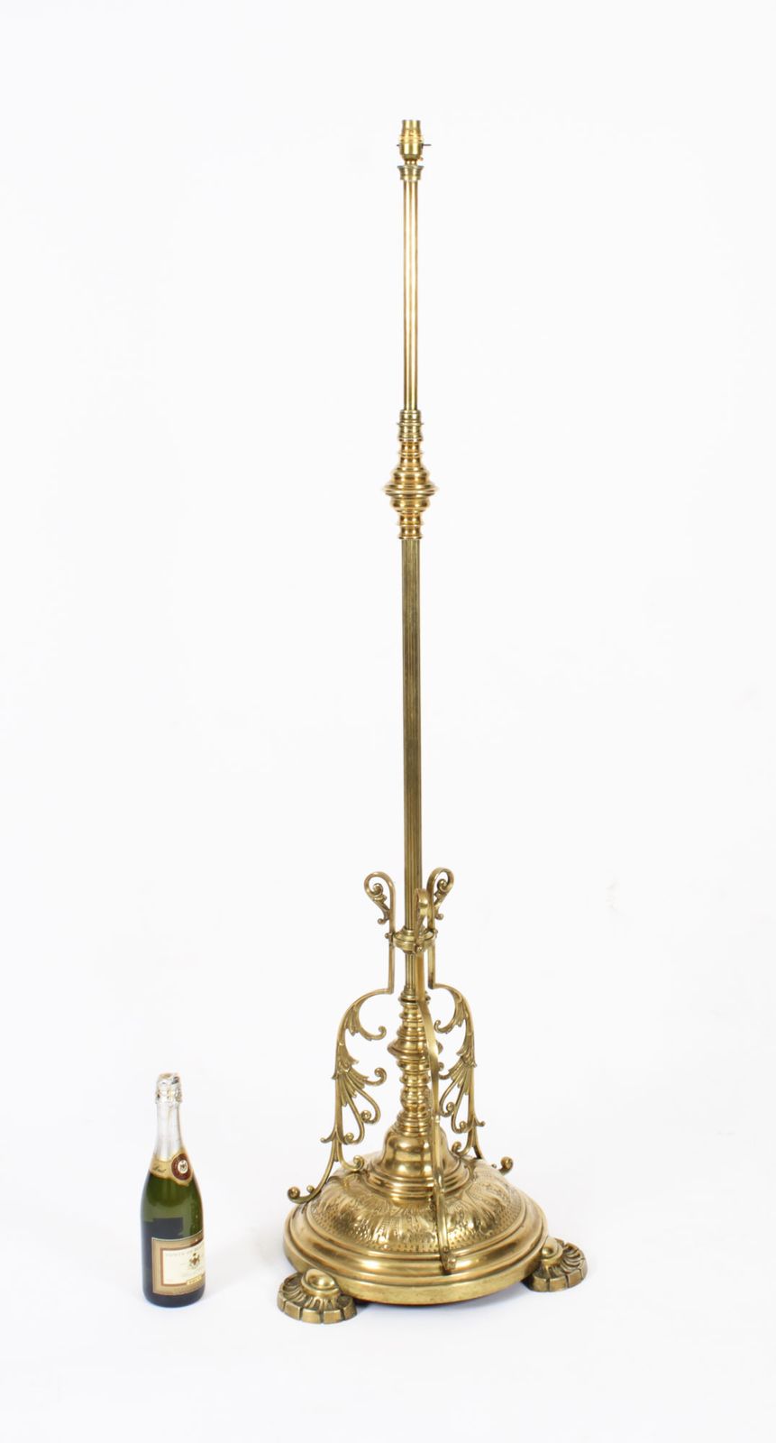 photo vinterior Victorian Brass Standard Lamp  19th C