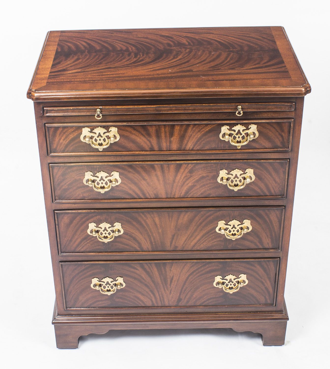 Vintage Pair Of Flame Mahogany Bedside Cabinets With Slides 20th C photo Furniture