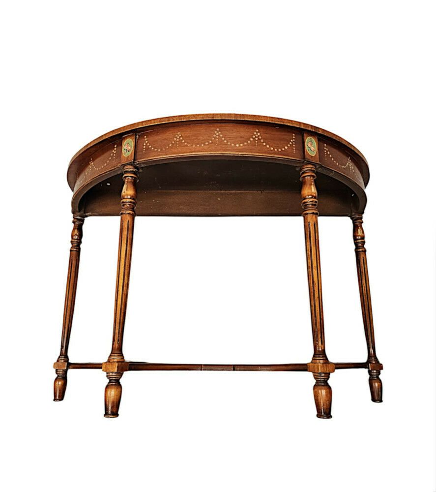 A Very Fine Pair Of 20th Century Hand Painted Demilune Side Tables € 8,500.00 photo furniture