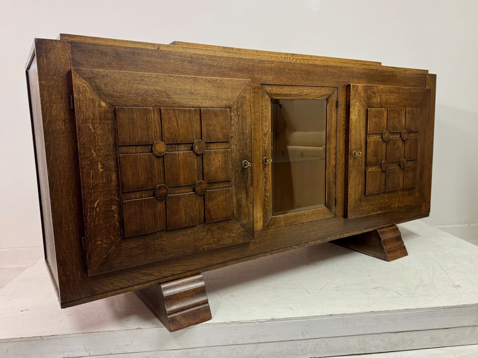 photo buy 1930s Oak Sideboard By Gaston Poisson