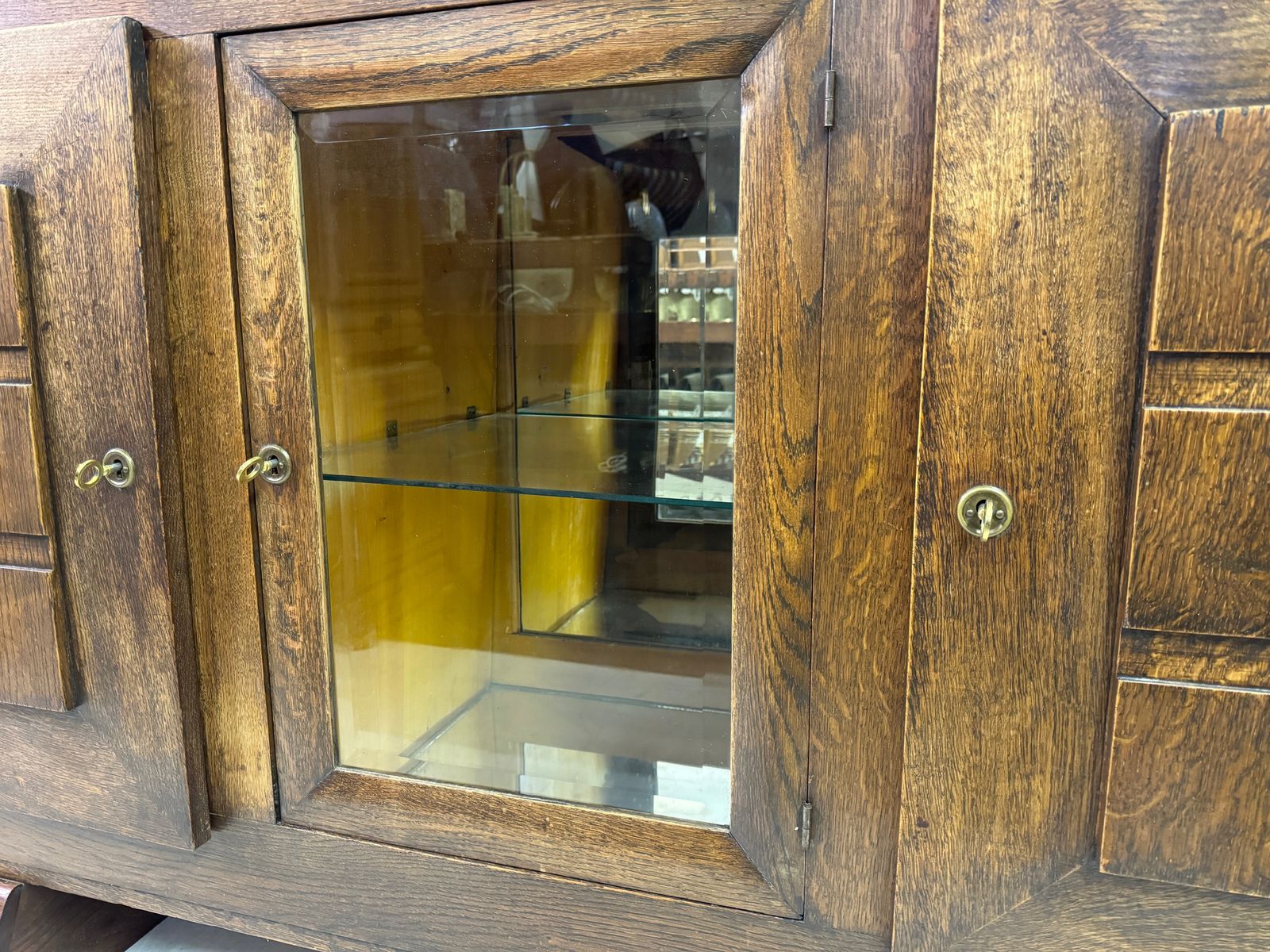 photo vintage 1930s Oak Sideboard By Gaston Poisson