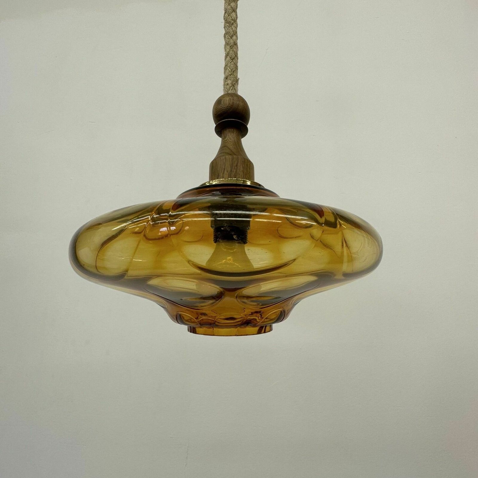 photo furniture Mid Century Design Glass Hanging Lamp , 1970’s