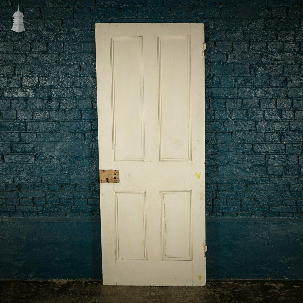 photo furniture Pine Panelled Door, Victorian 4 Panel Green Painted