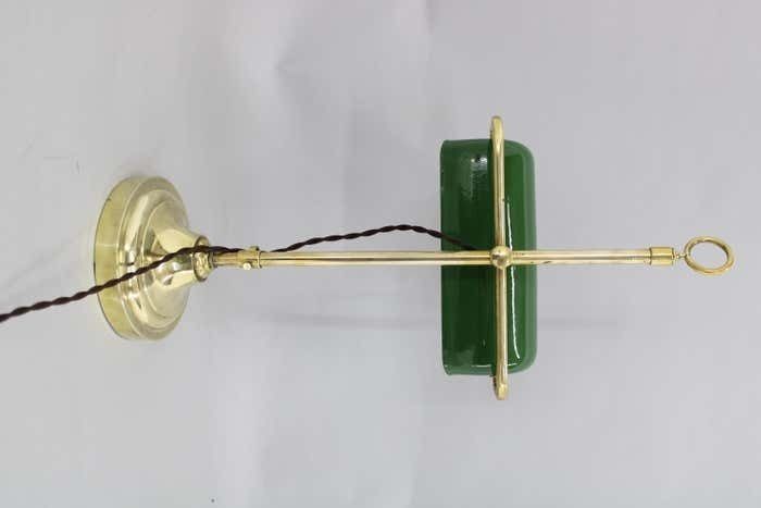 1930s Art Deco Brass Banker Table Lamp, Czechoslovakia photo Lighting