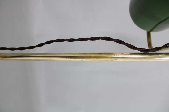 Lighting 1930s Art Deco Brass Banker Table Lamp, Czechoslovakia photo