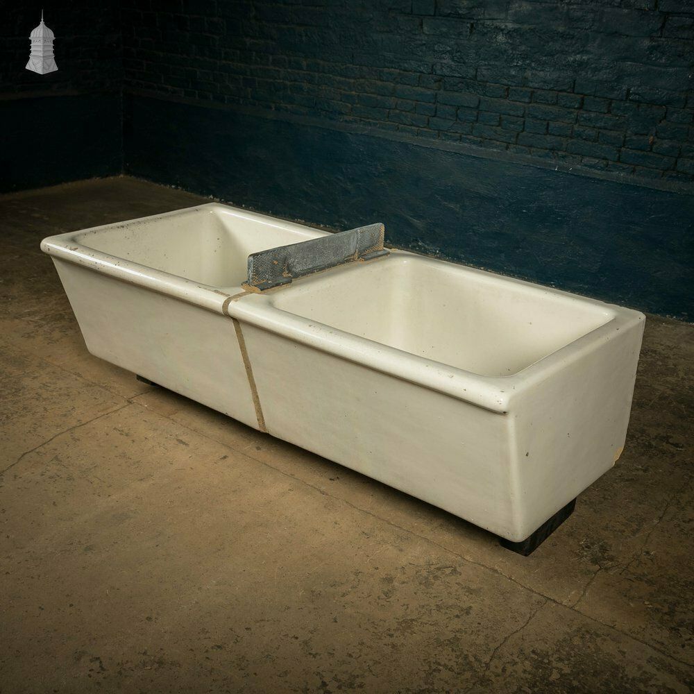 Butler Laundry Sinks, Pair Of Belfast Utility Sinks Joined With Sink Top Mangle Clamp Plate photo Garden Decor