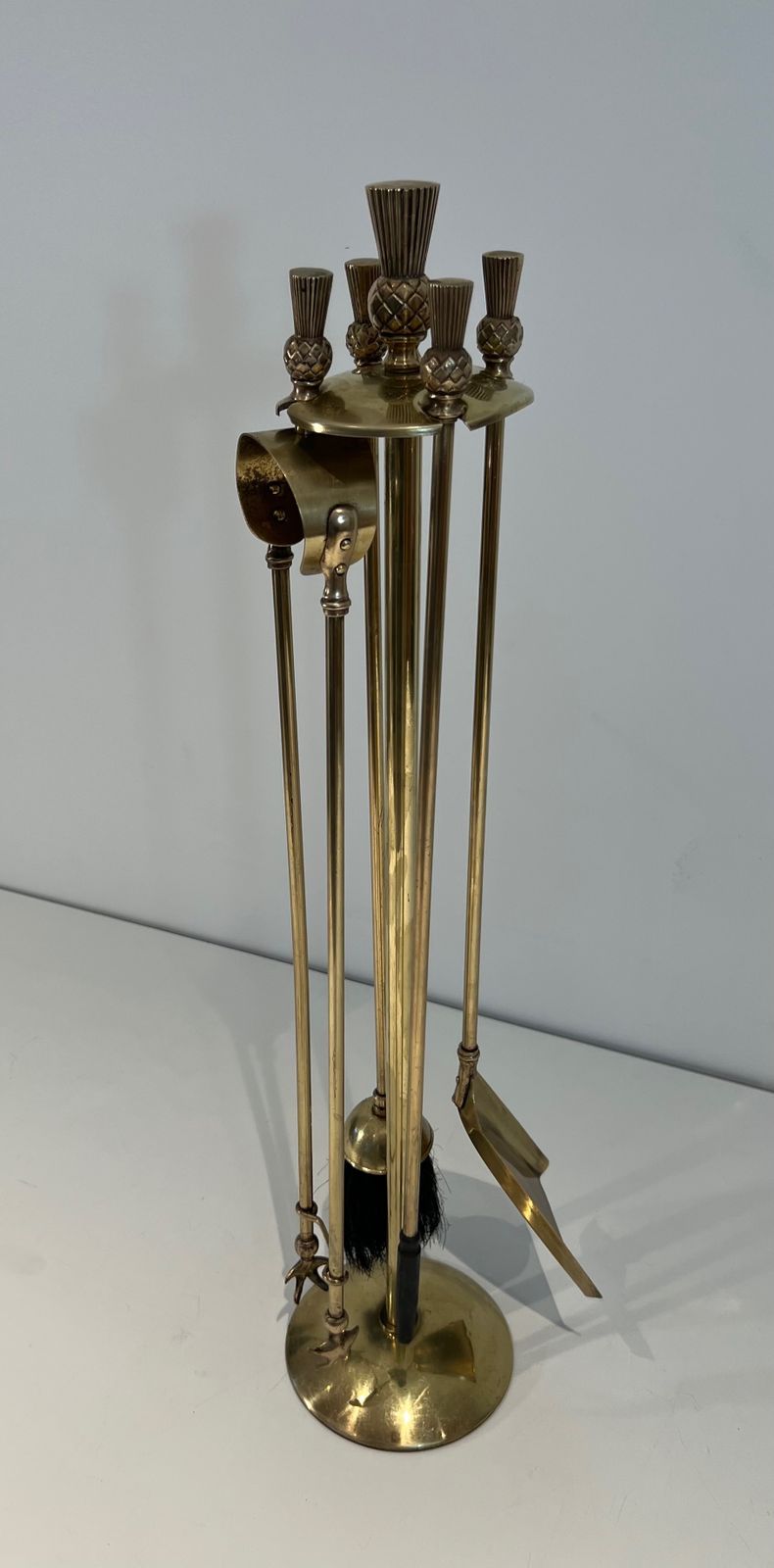 Brass Fire Kit Pineapple Model In The Style Of Maison Jansen