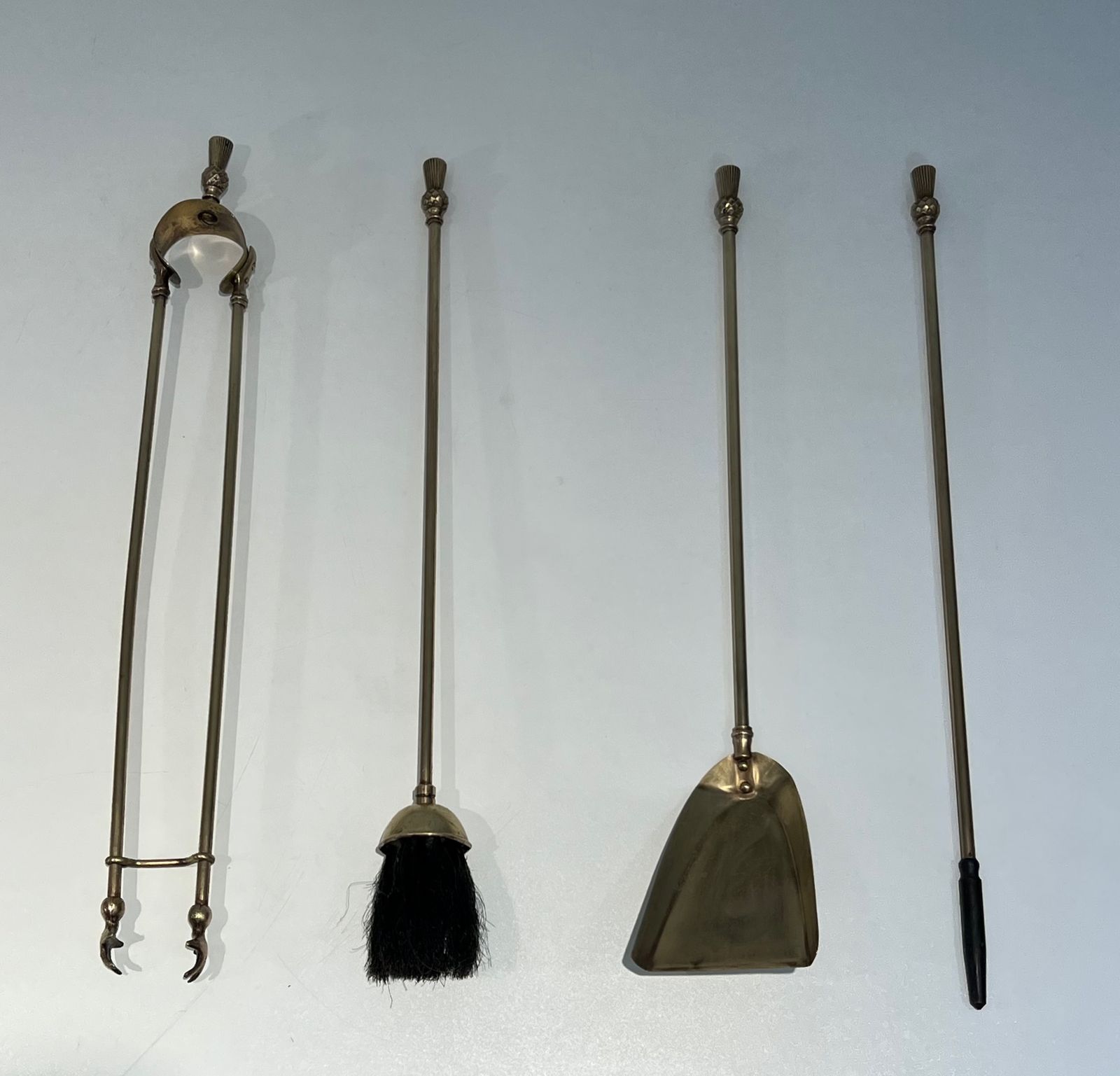 photo furniture Brass Fire Kit Pineapple Model In The Style Of Maison Jansen