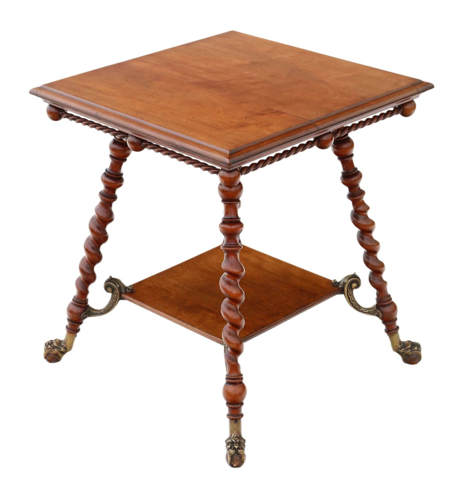 Fine Quality Victorian Red Walnut And Brass Centre Table From Circa 1880 1900, Antique photo Furniture