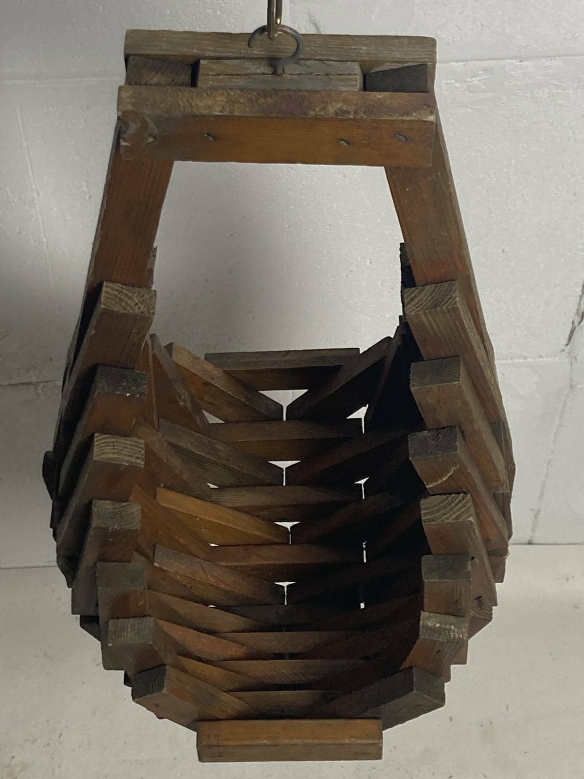 photo for sale Brutalist Folk Art Hanging Plant Holder, Dutch 1960s