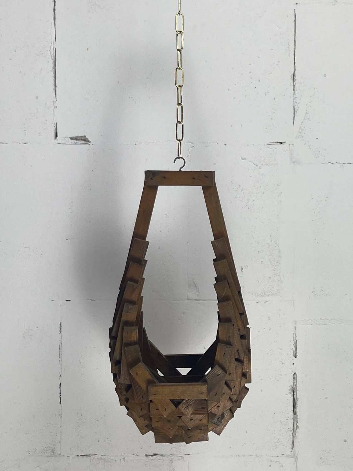 Home Decor Brutalist Folk Art Hanging Plant Holder, Dutch 1960s photo