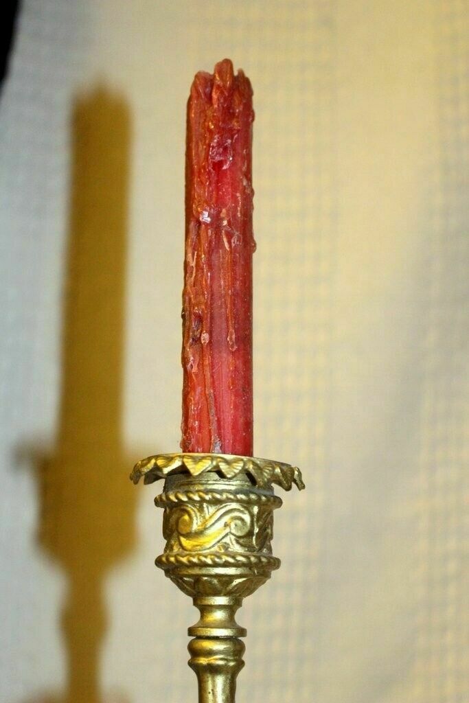 photo furniture Antique Old Brass Napoleon III 171 Lsf Lady Figure Candle Holder