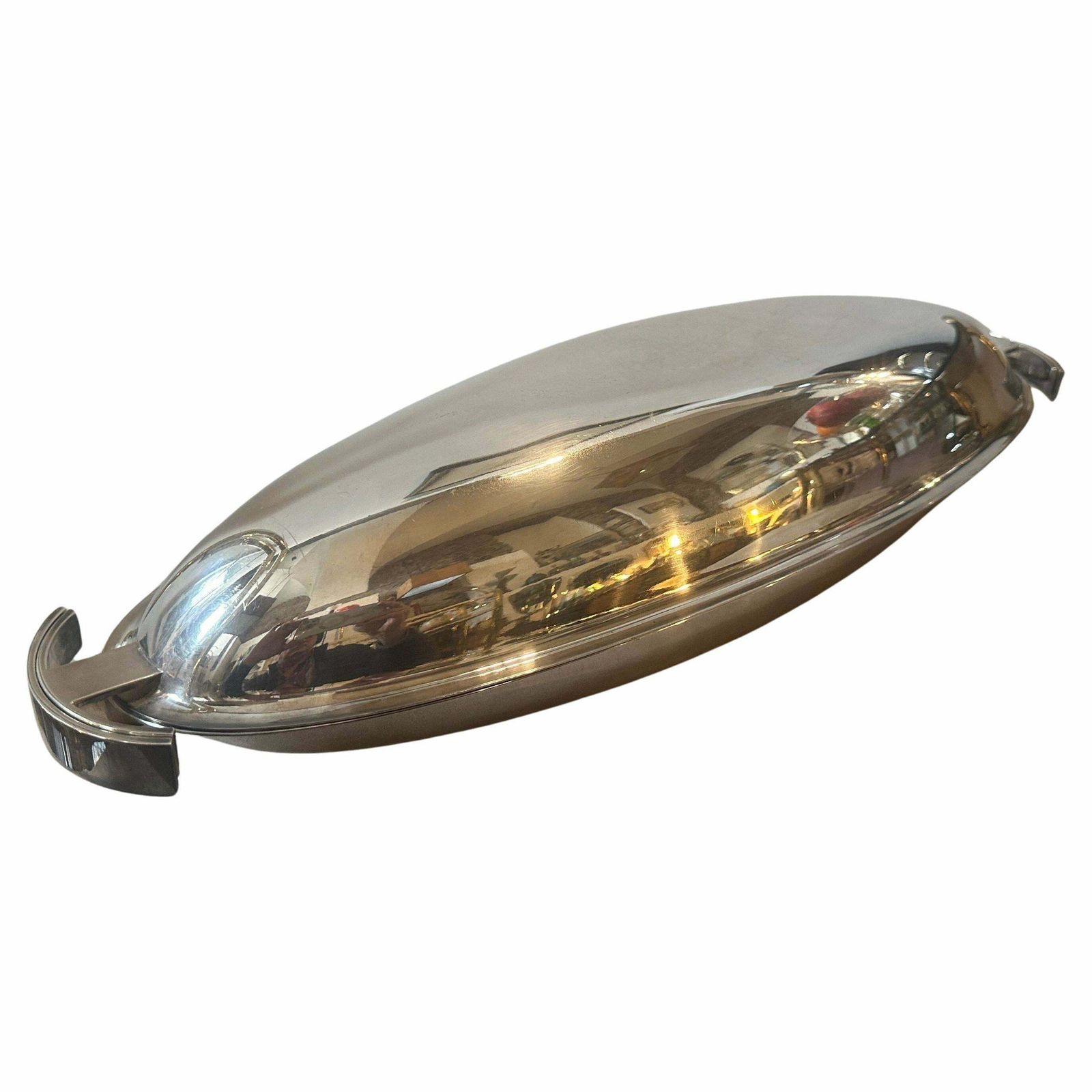 1990s Lino Modernist Silver Plated Fish Bowl Design By Lino Sabattini
