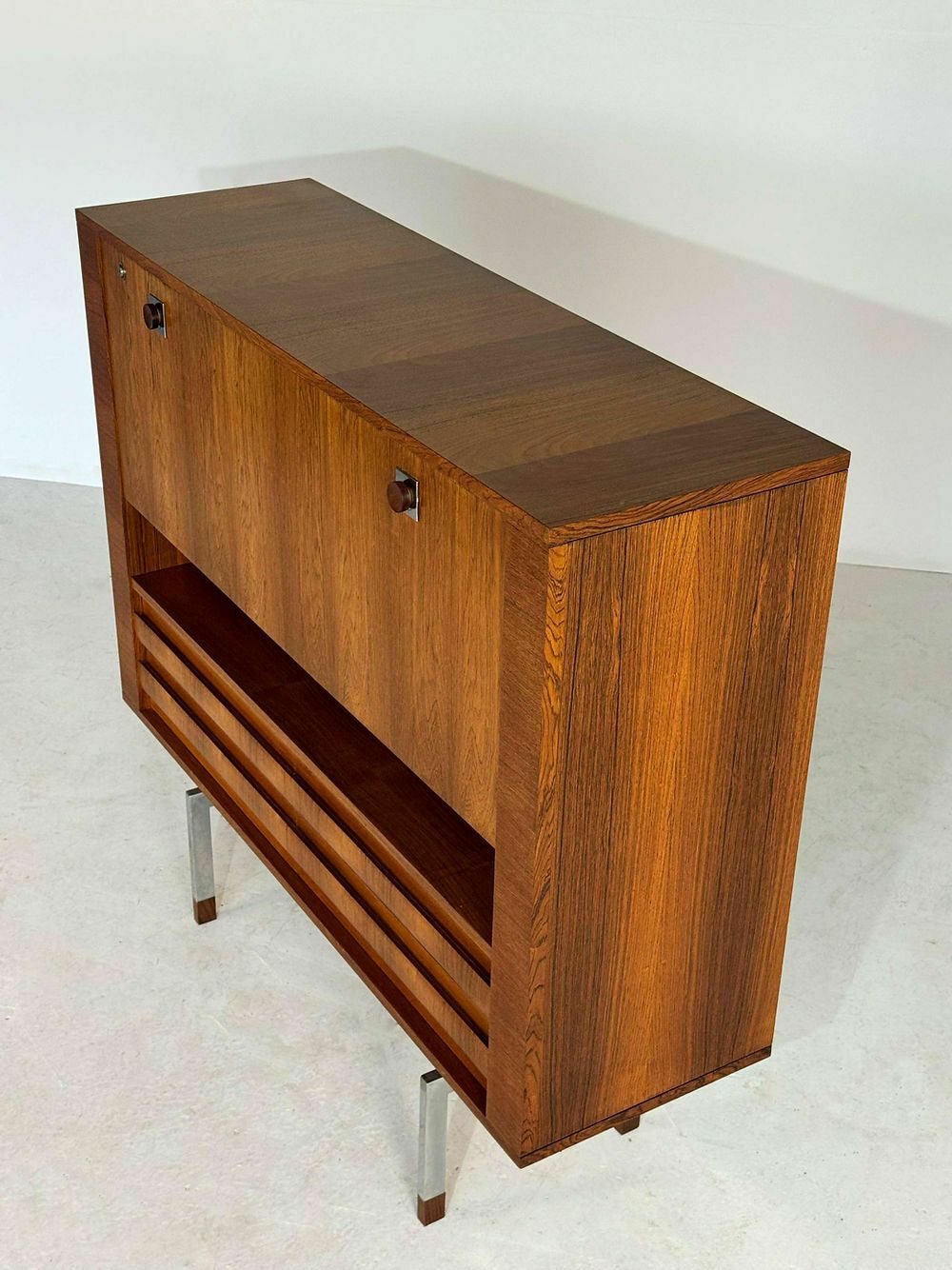 Mid Century Palissander Barkast, Belform, Ca. Jaren 1950 photo Meubels