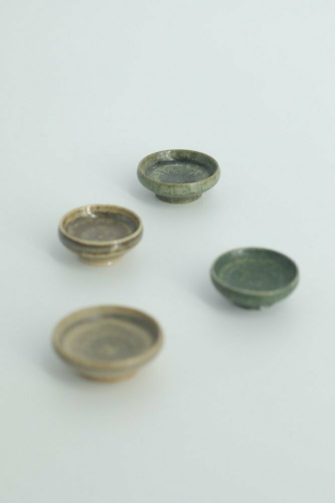 Small Mid Century Scandinavian Modern Collectible Brown & Green Stoneware Bowls By Gunnar Borg For Höganäs Ceramics, 1960s, Set Of 4