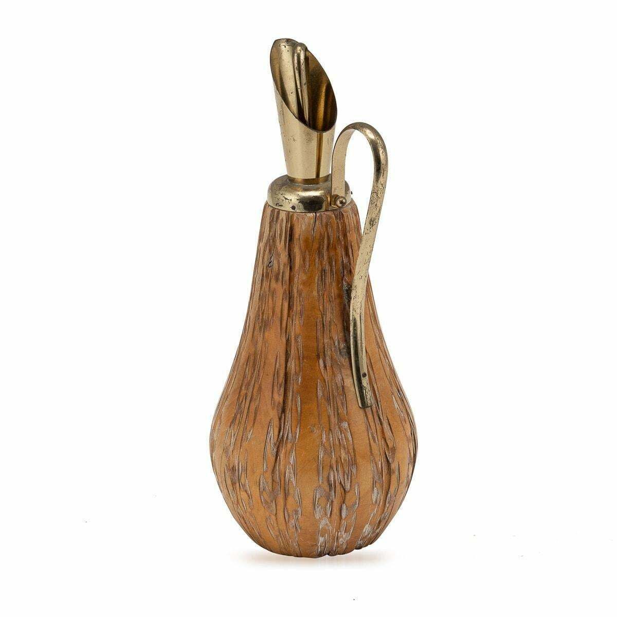 20th Century Italian Carved Wood Flask By Aldo Tura For Macabo C.1960 photo furniture