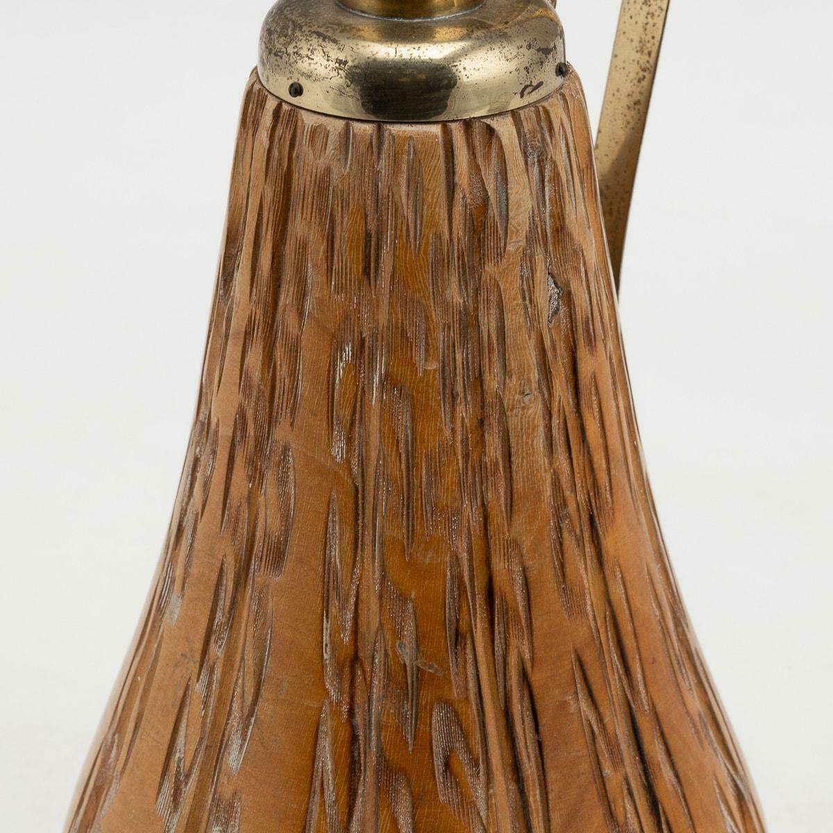 20th Century Italian Carved Wood Flask By Aldo Tura For Macabo C.1960 photo buy