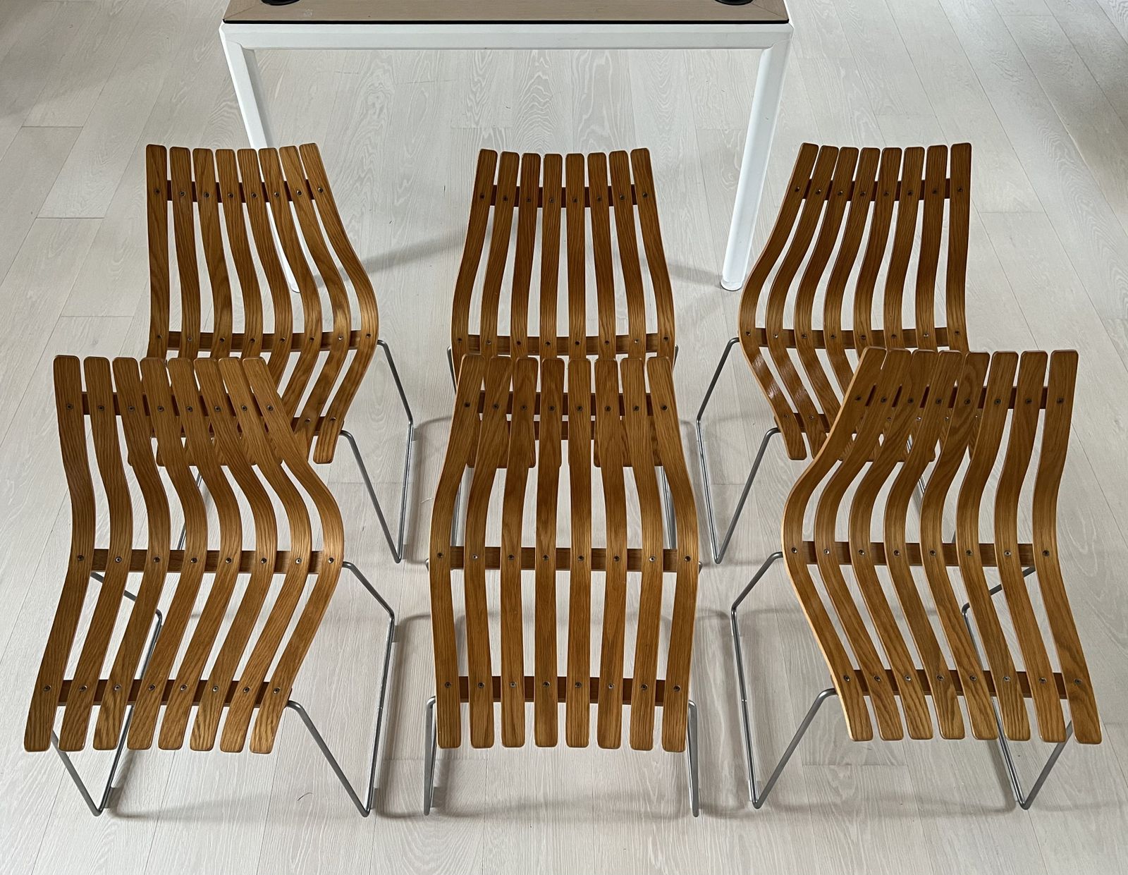 Scandia Junior Oak Dining Chairs X6 photo 2300.0