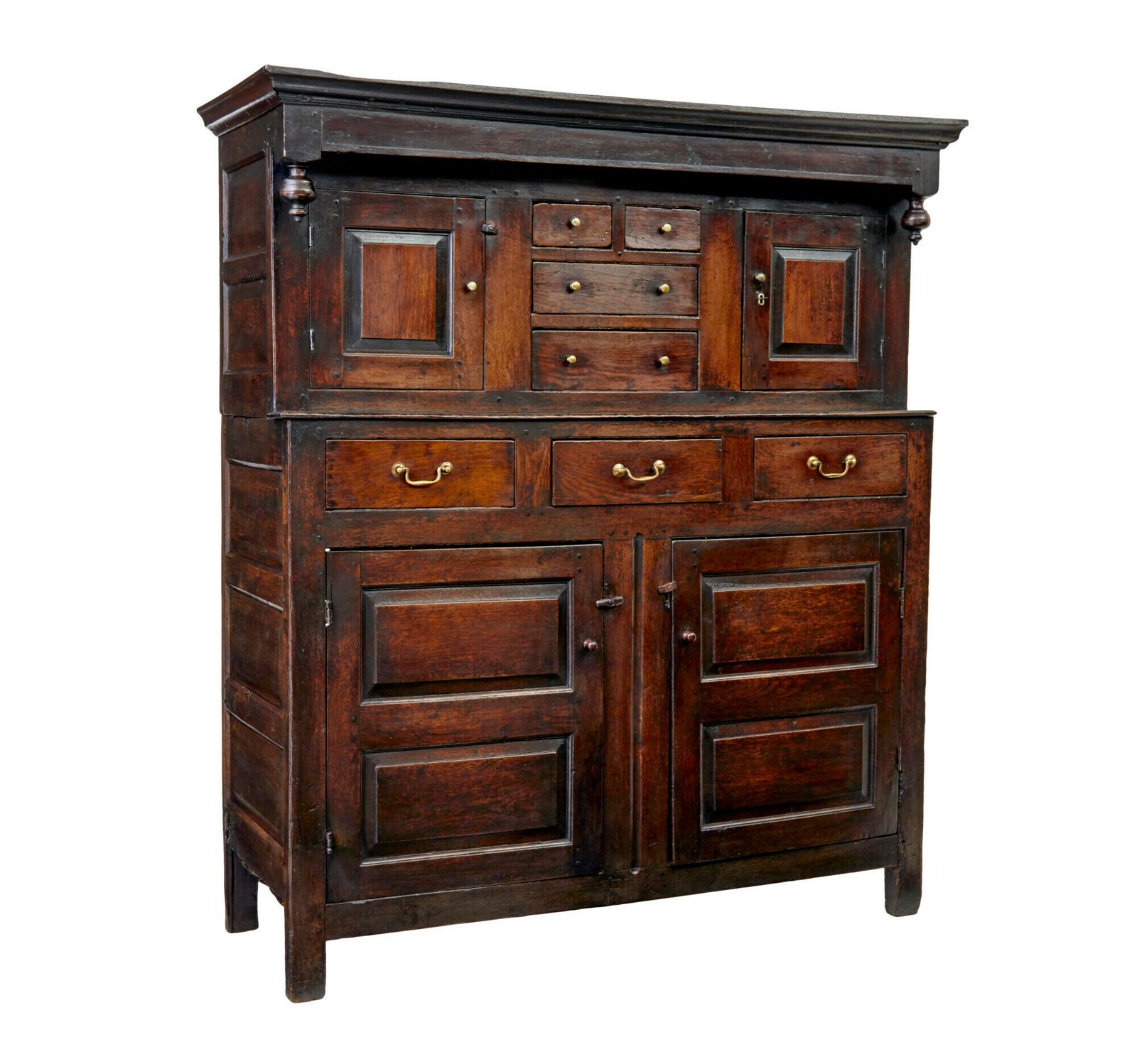 17th Century Welsh Carved Oak Court Cupboard photo for sale