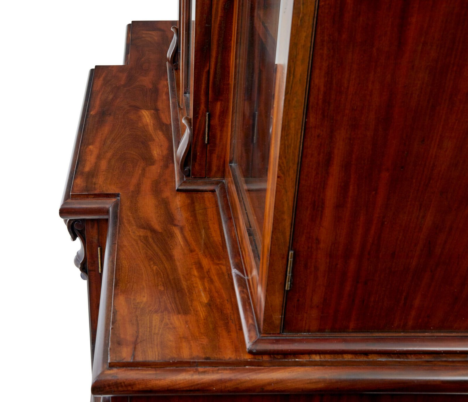 Early Victorian 19th Century Flame Mahogany Breakfront Bookcase photo Furniture