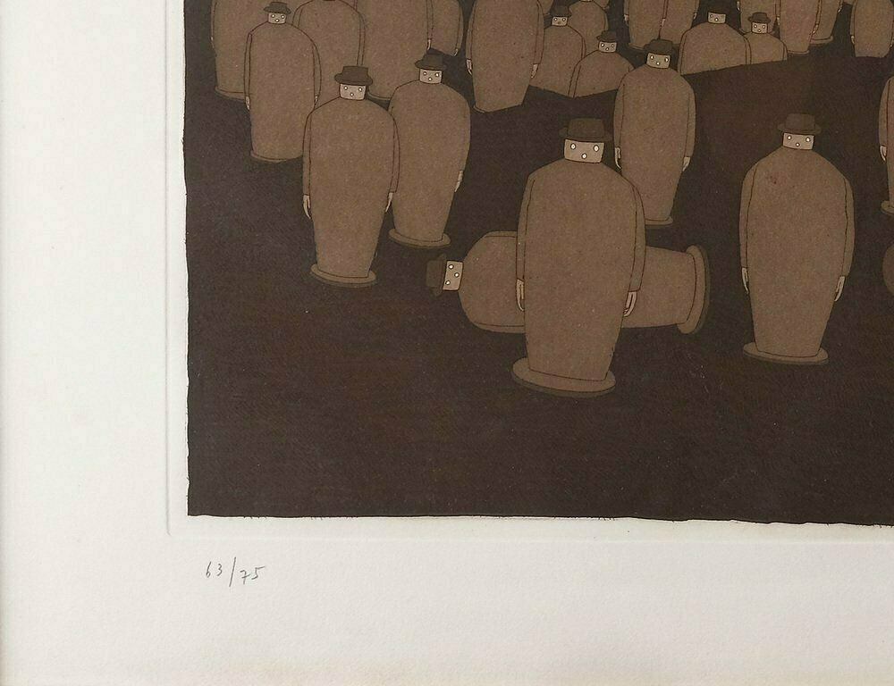 Jean Michel Folon, Composition, Etching, 1970s photo for sale