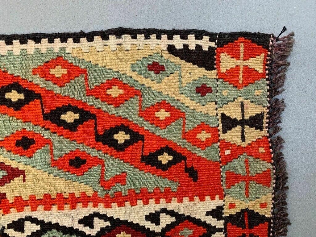 Vintage Turkish Mini Kilim 107x55 Cm Wool Small Kelim Runner, Shabby Chic photo buy