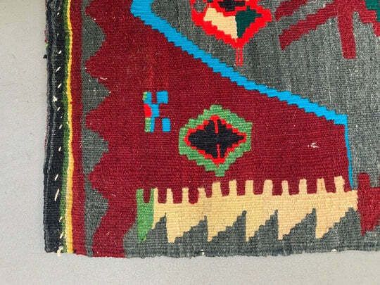 Vintage Turkish Mini Kilim 102x53 Cm Wool Small Kelim Runner, Shabby Chic photo vinterior