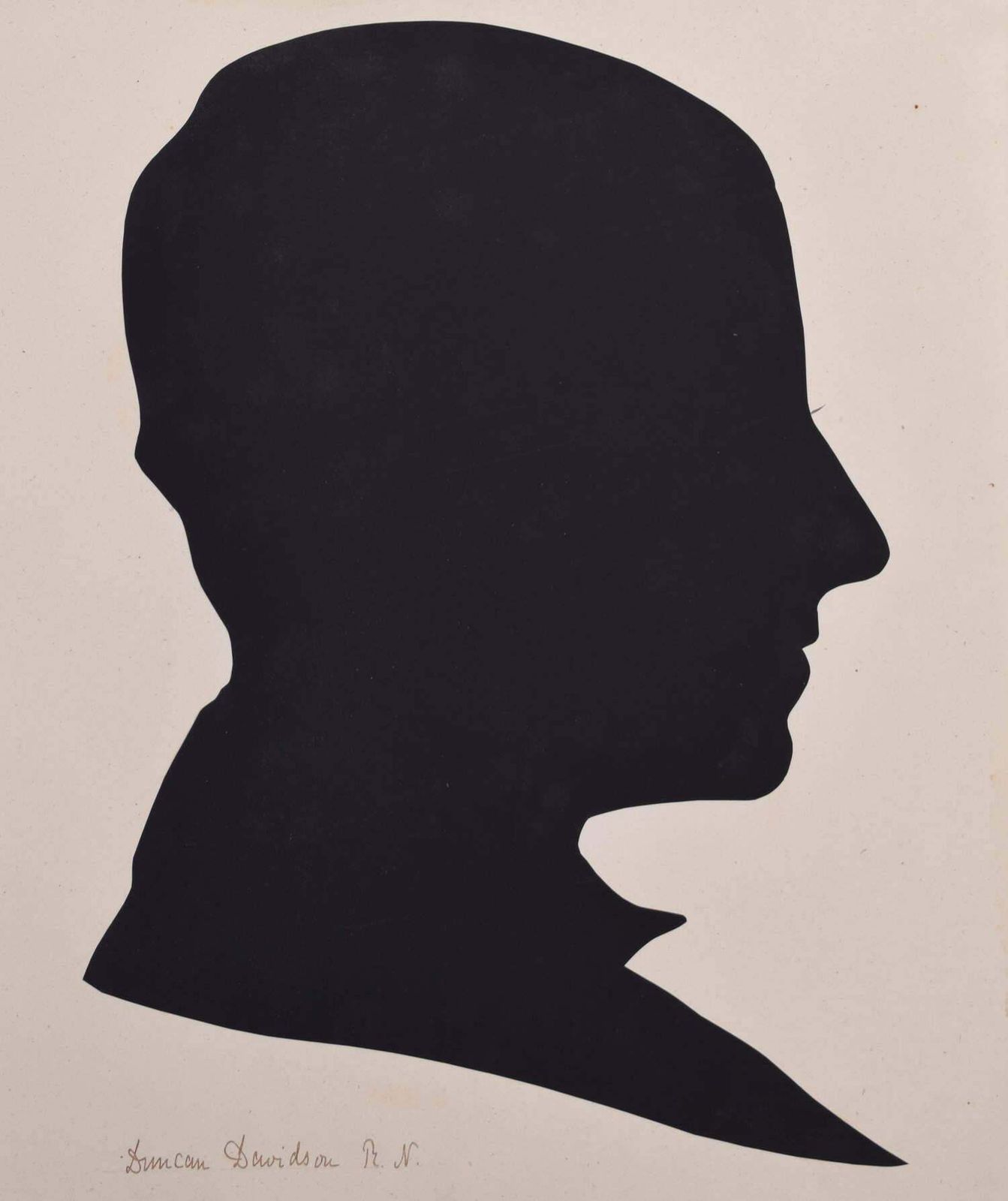 Unknown Nineteenth Century Silhouette Of A Gentleman: Duncan Davidson Rn Circa 1870
