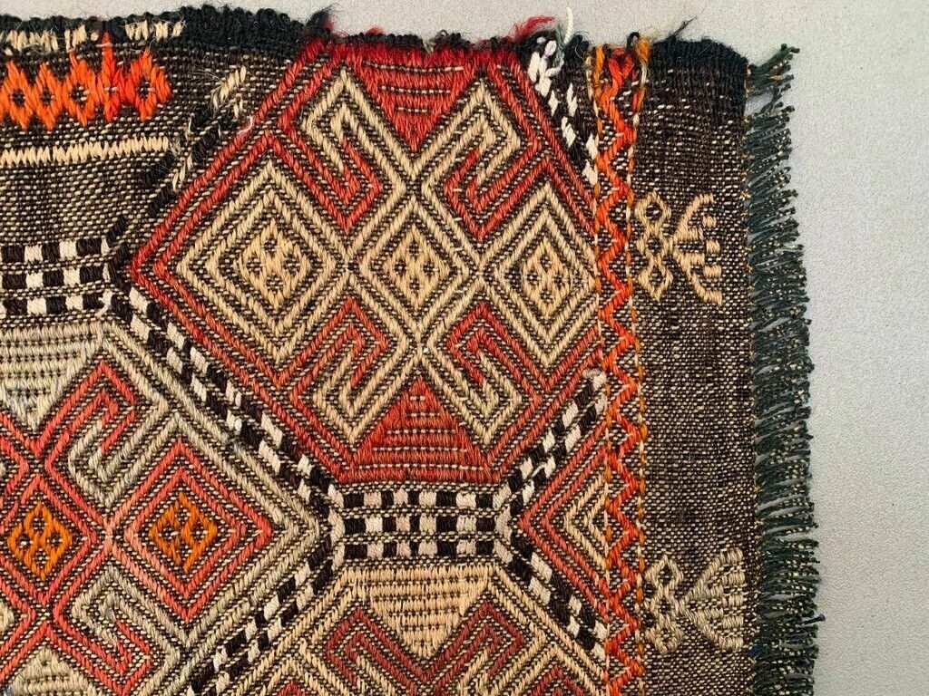 Vintage Turkish Mini Kilim 83x56 Cm Wool Small Kelim Runner, Shabby Chic photo vinterior
