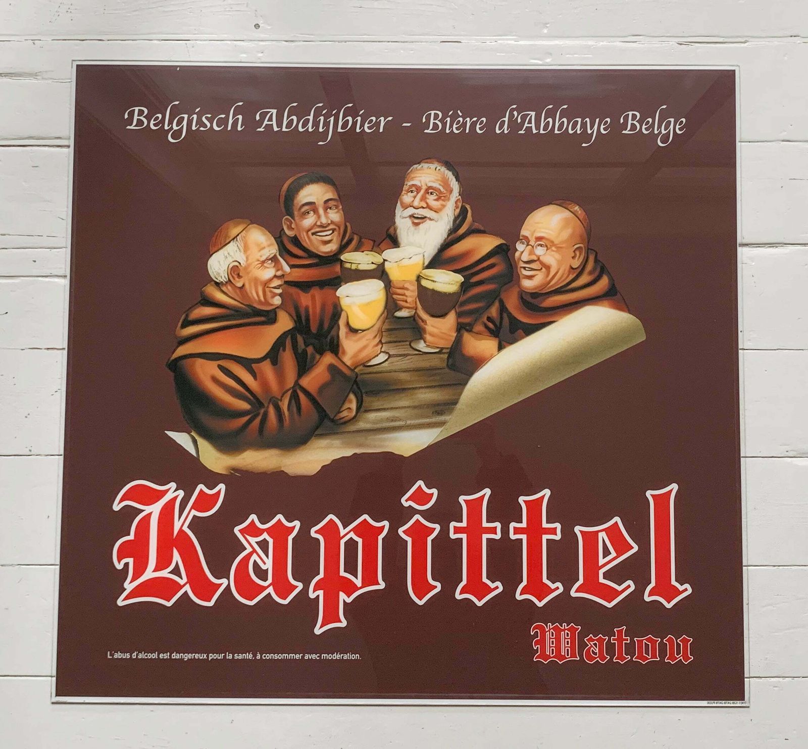 Rare, Genuine Belgium Beer Sign 'Kapittel Watou Biere D'abbaye Belge' / Plexi Glass photo vinterior