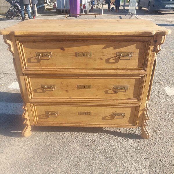 Antique Pine Chest Of Drawers 3 Drawer photo furniture