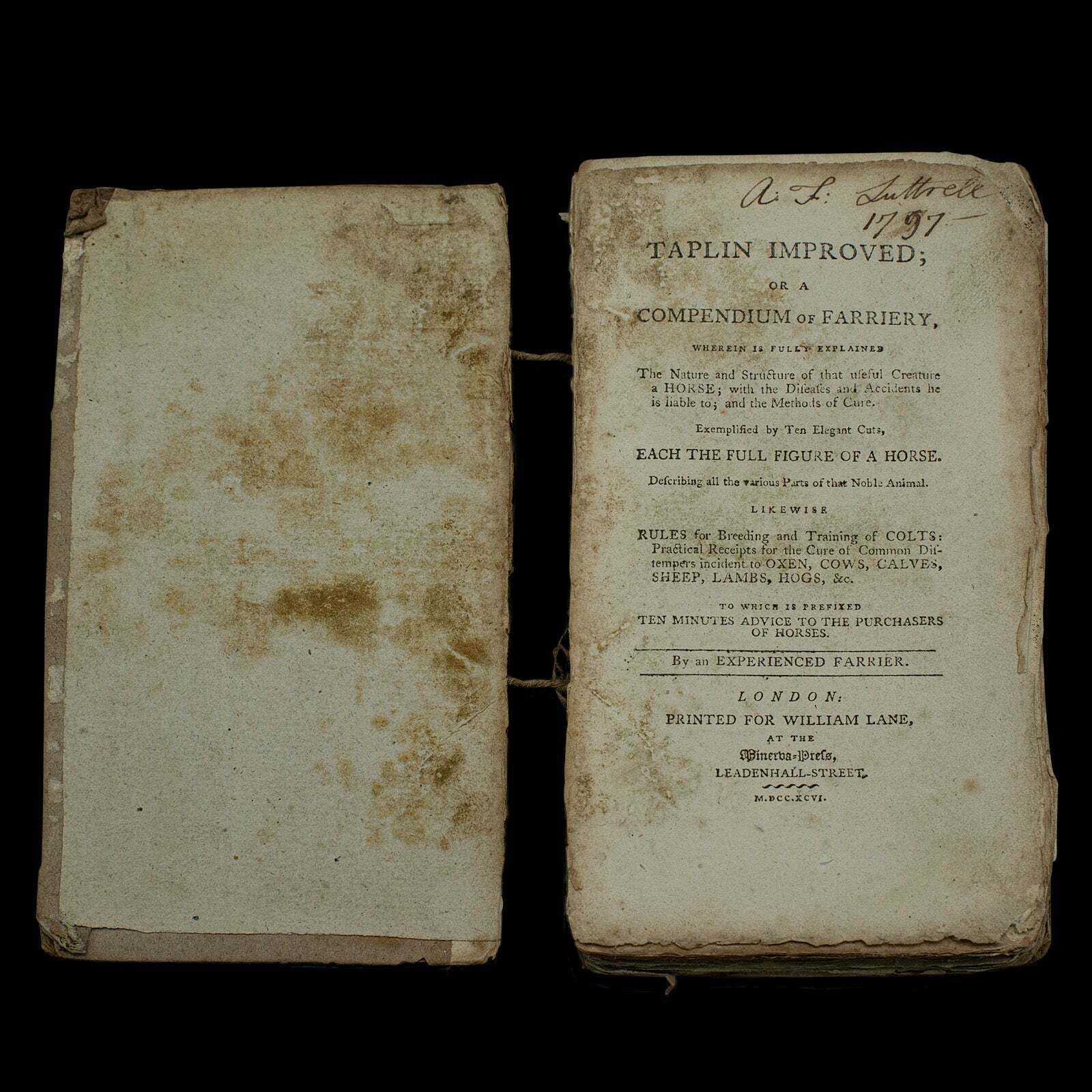 Antique Book, Compendium Of Farriery, English, Georgian, Equestrian, London 1796