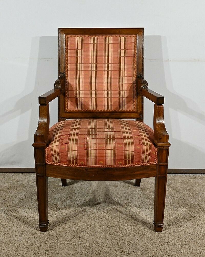 Solid Mahogany Armchair, Directoire Period – Early 19th Century photo furniture