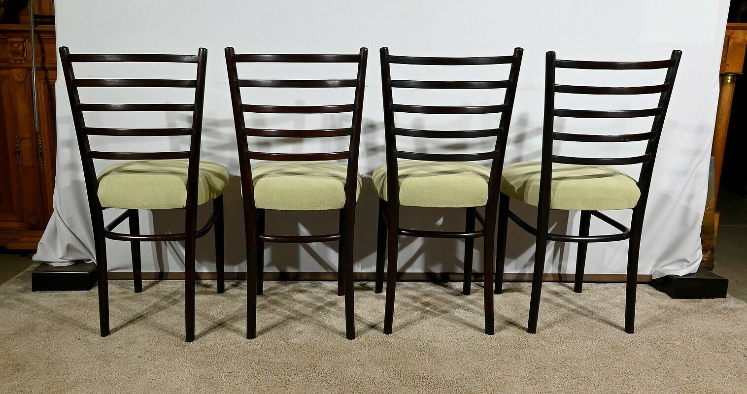 Suite Of 4 Scandinavian Chairs In Stained Wood – 1960 photo Furniture